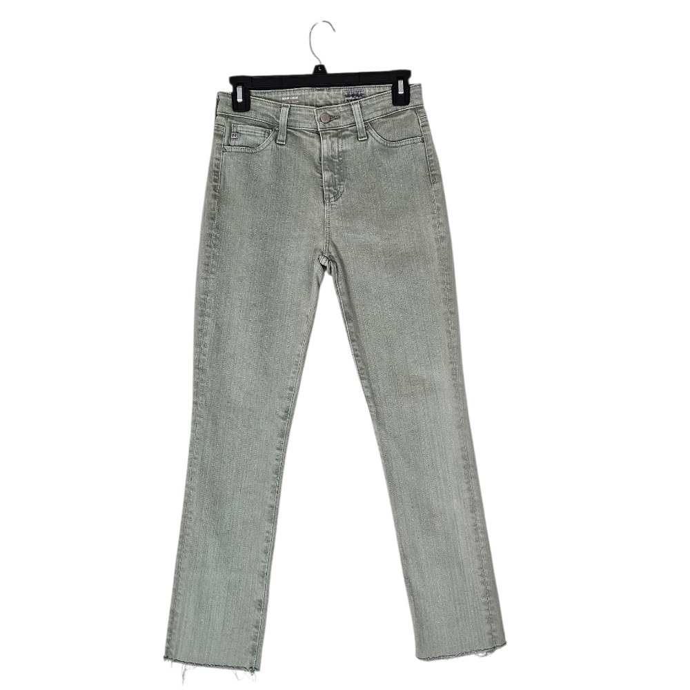 Ag Adriano Goldschmied Mari Crop High Rise Straight Sage Green Jeans 25 Preowned
